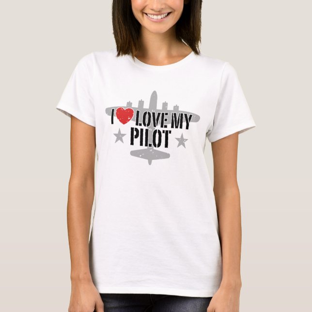 I Liebe Mein Pilot T-Shirt (Vorderseite)