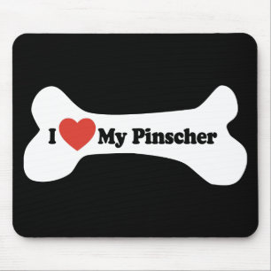 I Liebe mein Pinscher - Hundeknochen Mousepad