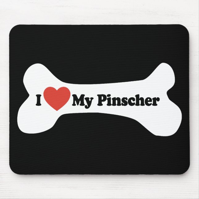 I Liebe mein Pinscher - Hundeknochen Mousepad (Vorne)