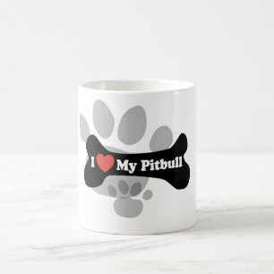 I Liebe mein Pitbull - Hundeknochen Kaffeetasse