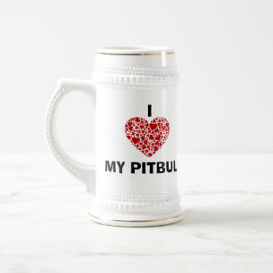 I LIEBE MEIN PITBULL STEIN BIERGLAS