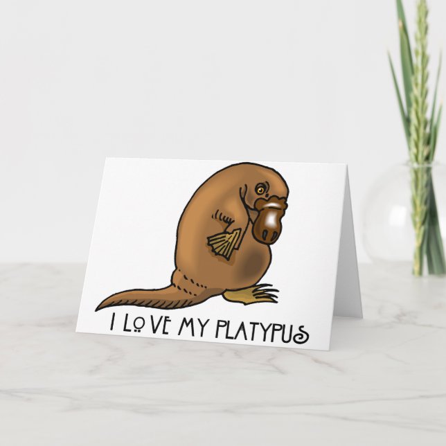 I Liebe mein Platypus Karte (Vorderseite)