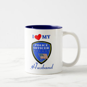 I Liebe mein Polizei-Ehemann Zweifarbige Tasse