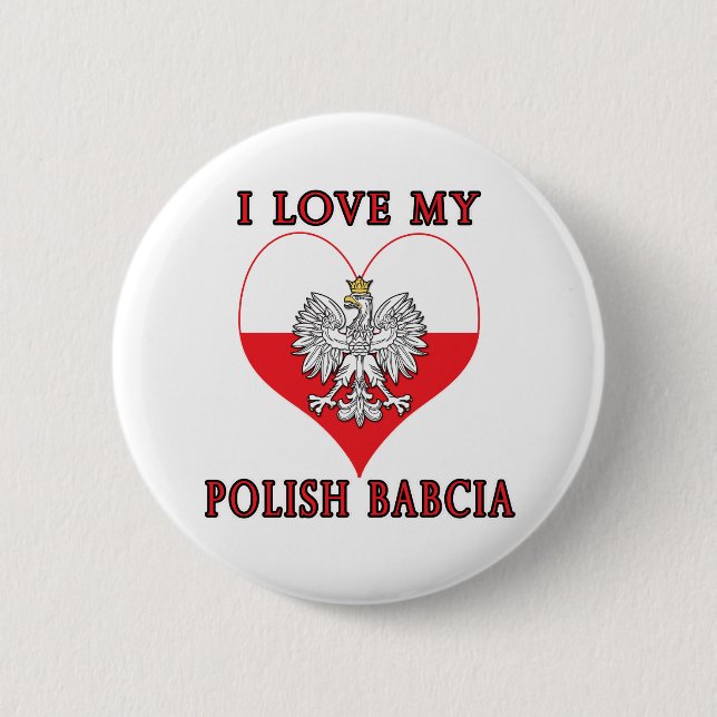 I Liebe Mein Polnisch Babcia Button (Vorderseite)
