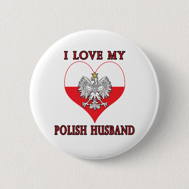 I Liebe mein polnischer Ehemann Button (Vorderseite)