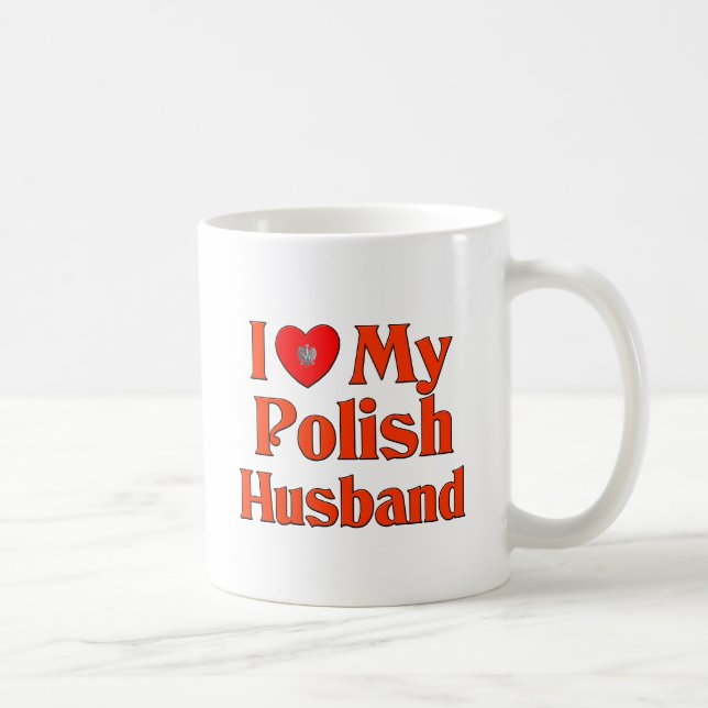 I Liebe mein polnischer Ehemann Tasse (Rechts)