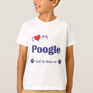 I Liebe mein Poogle (männlicher Hund) T-Shirt