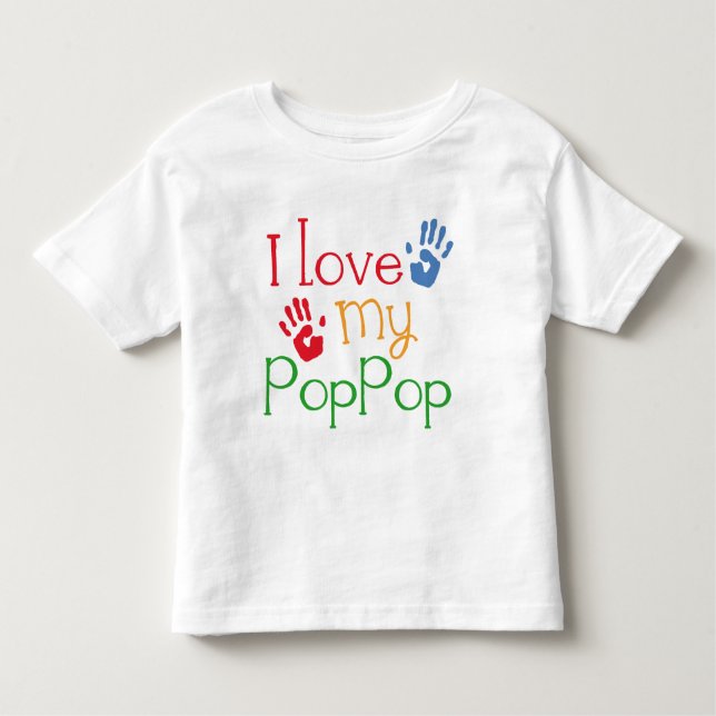 I Liebe mein PopPop (Handprints) Kleinkind T-shirt (Vorderseite)