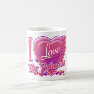 I Liebe Mein Prinz rosa/lila - Herz Tasse