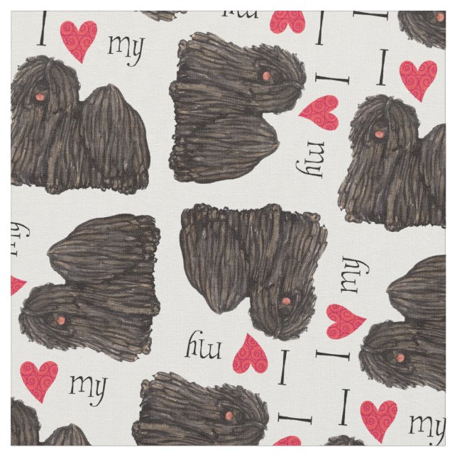 I Liebe mein Puli Stoff (Nahaufnahme)