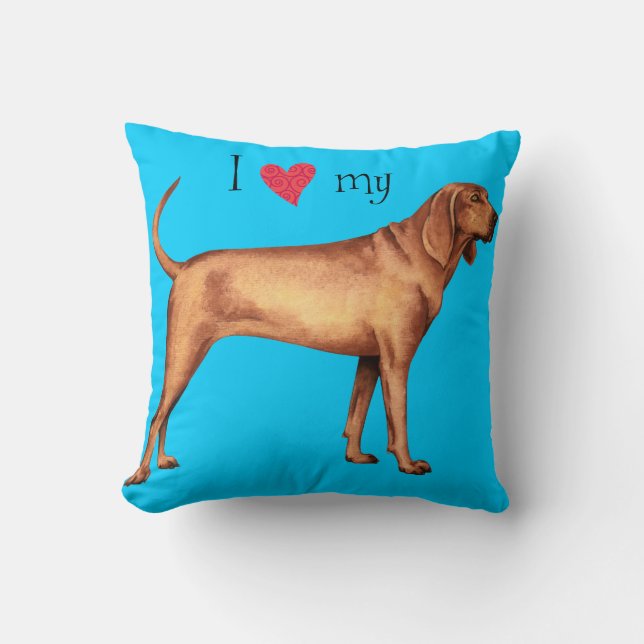 I Liebe mein Redbone Coonhound Kissen (Vorderseite)