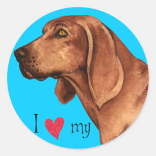 I Liebe mein Redbone Coonhound Runder Aufkleber