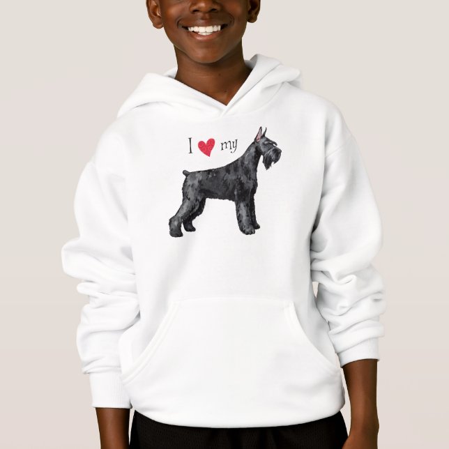 I Liebe mein riesiger Schnauzer Hoodie (Vorderseite)