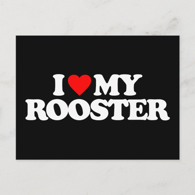 I LIEBE MEIN ROOSTER POSTKARTE (Vorderseite)
