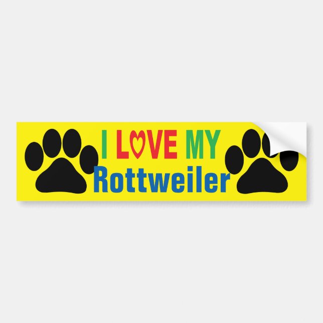 I Liebe mein Rottweiler Autoaufkleber (Vorne)