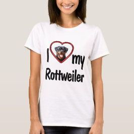I Liebe Mein Rottweiler Niedliches Herz Foto Rahme T-Shirt