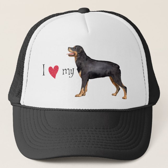 I Liebe mein Rottweiler Truckerkappe (Vorderseite)
