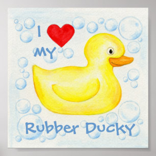 I Liebe Mein Rubber Ducky Kunstdruck Poster
