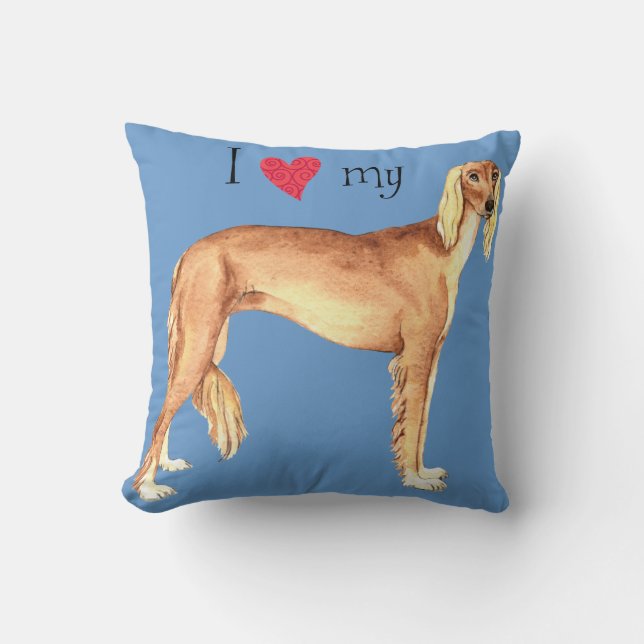 I Liebe mein Saluki Kissen (Vorderseite)