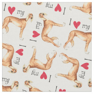I Liebe mein Saluki Stoff