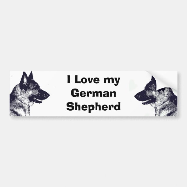 I Liebe mein Schäferhund Autoaufkleber (Vorne)
