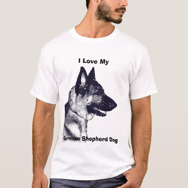 I Liebe mein Schäferhund-Hund T-Shirt (Vorderseite)