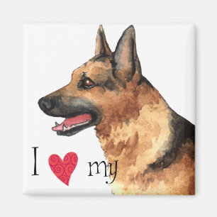 I Liebe mein Schäferhund Magnet
