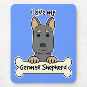 I Liebe mein Schäferhund Mousepad