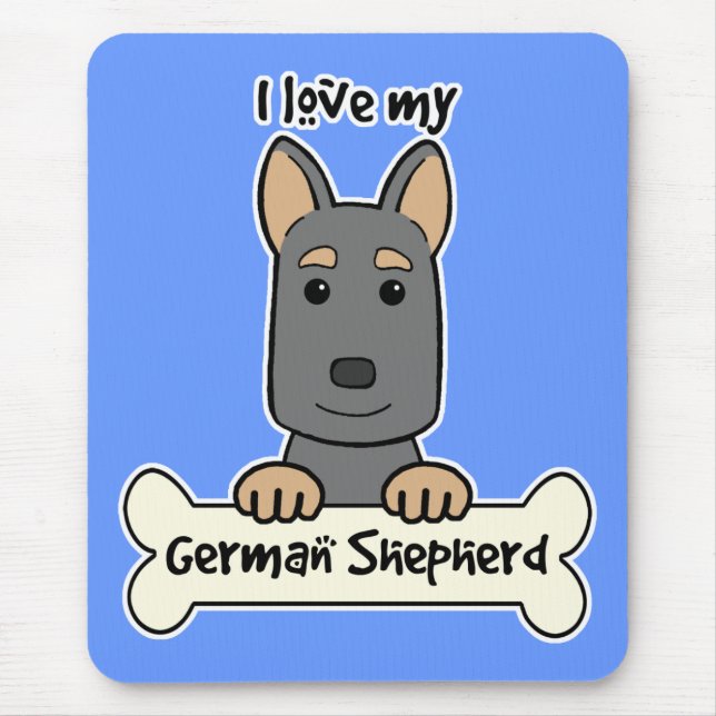 I Liebe mein Schäferhund Mousepad (Vorne)