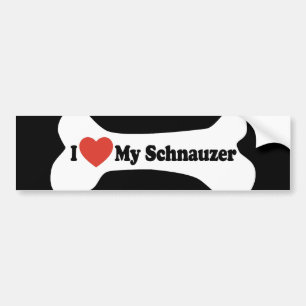 I Liebe mein Schnauzer - Hundeknochen Autoaufkleber