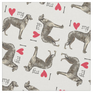 I Liebe mein schottisches Deerhound Stoff