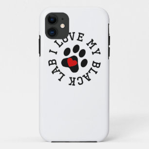 I Liebe mein schwarzer Labrador Case-Mate iPhone Hülle