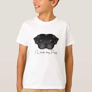 I Liebe Mein schwarzer Mops Niedlicher schwarzer M T-Shirt
