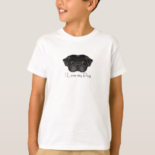 I Liebe Mein schwarzer Mops Niedlicher schwarzer M T-Shirt