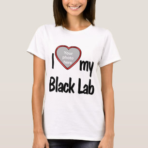 I Liebe Mein schwarzes Labor Niedlicher Rotes Herz T-Shirt