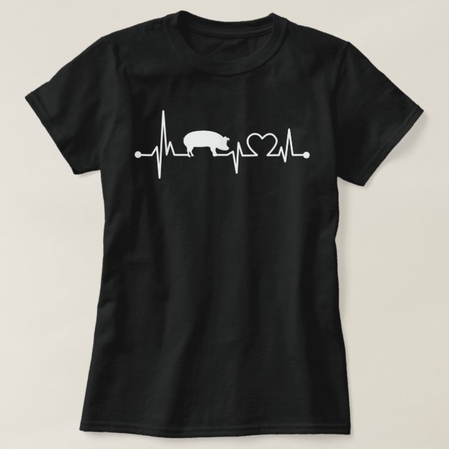 I Liebe Mein Schweine Herzklappe EKG Herzschlag Fu T-Shirt (Design vorne)