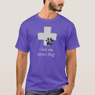 I Liebe mein Service-Hundekreuz und -tatze T-Shirt