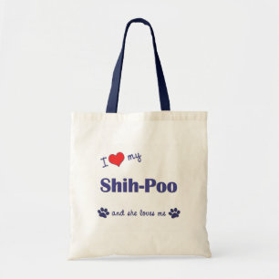 I Liebe mein Shih-Poo (weiblicher Hund) Tragetasche