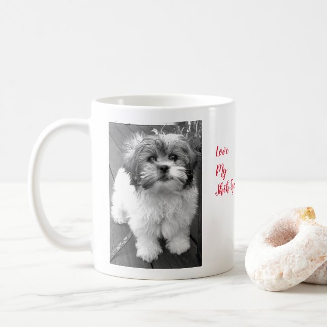 I Liebe mein Shih Tzu Bichon Kaffeetasse (Mit Donut)