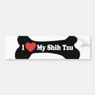 I Liebe mein Shih Tzu - Hundeknochen Autoaufkleber