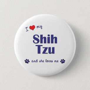 I Liebe mein Shih Tzu (weibliche Hunde) Button