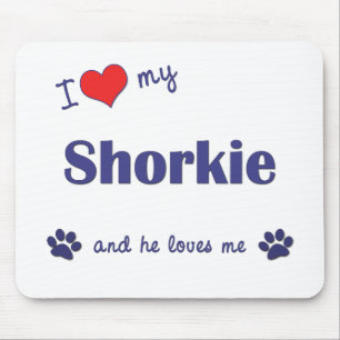 I Liebe mein Shorkie (männlicher Hund) Mousepad