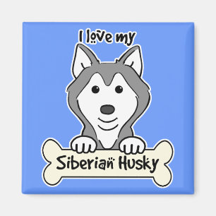 I Liebe mein sibirischer Schlittenhund Magnet