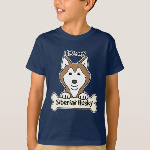 I Liebe mein sibirischer Schlittenhund T-Shirt