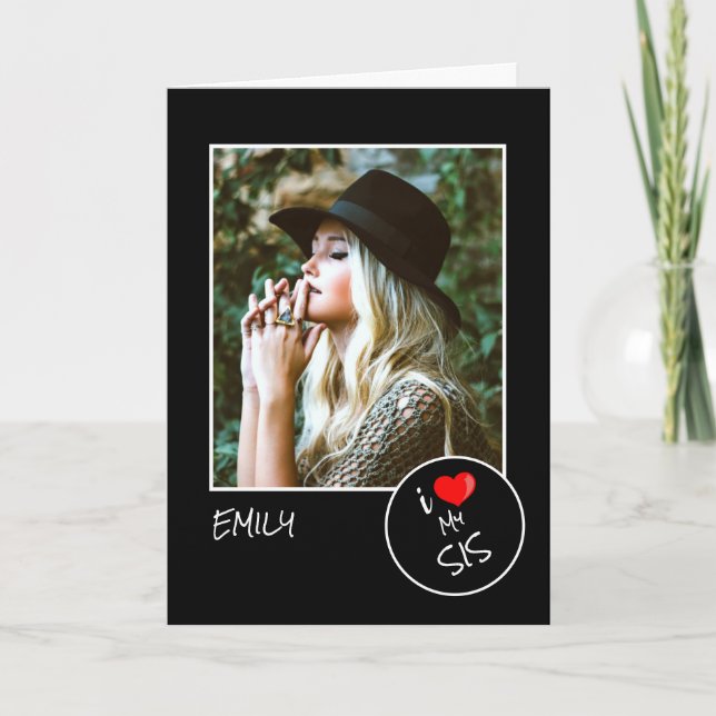 I Liebe Mein Sis Custom Foto - Personalisiert Karte (Vorderseite)
