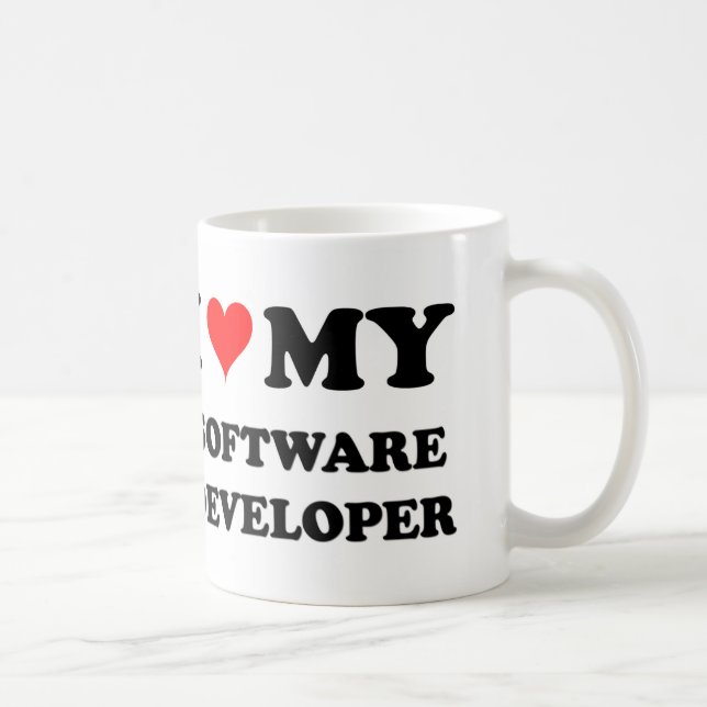 I Liebe mein Software-Entwickler Tasse (Rechts)
