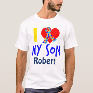I Liebe mein Sohn-Autismus-Bewusstseins-Band T-Shirt