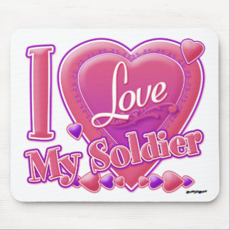 I Liebe Mein Soldat rosa/lila - Herz Mousepad