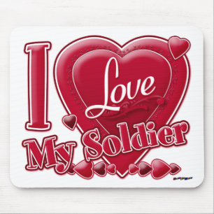 I Liebe Mein Soldat rot - Herz Mousepad