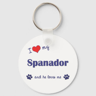 I Liebe mein Spanador (männlicher Hund) Schlüsselanhänger
